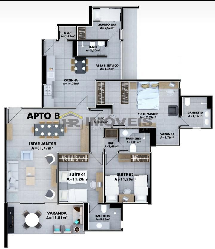 Apartamento à venda com 3 quartos, 150m² - Foto 6